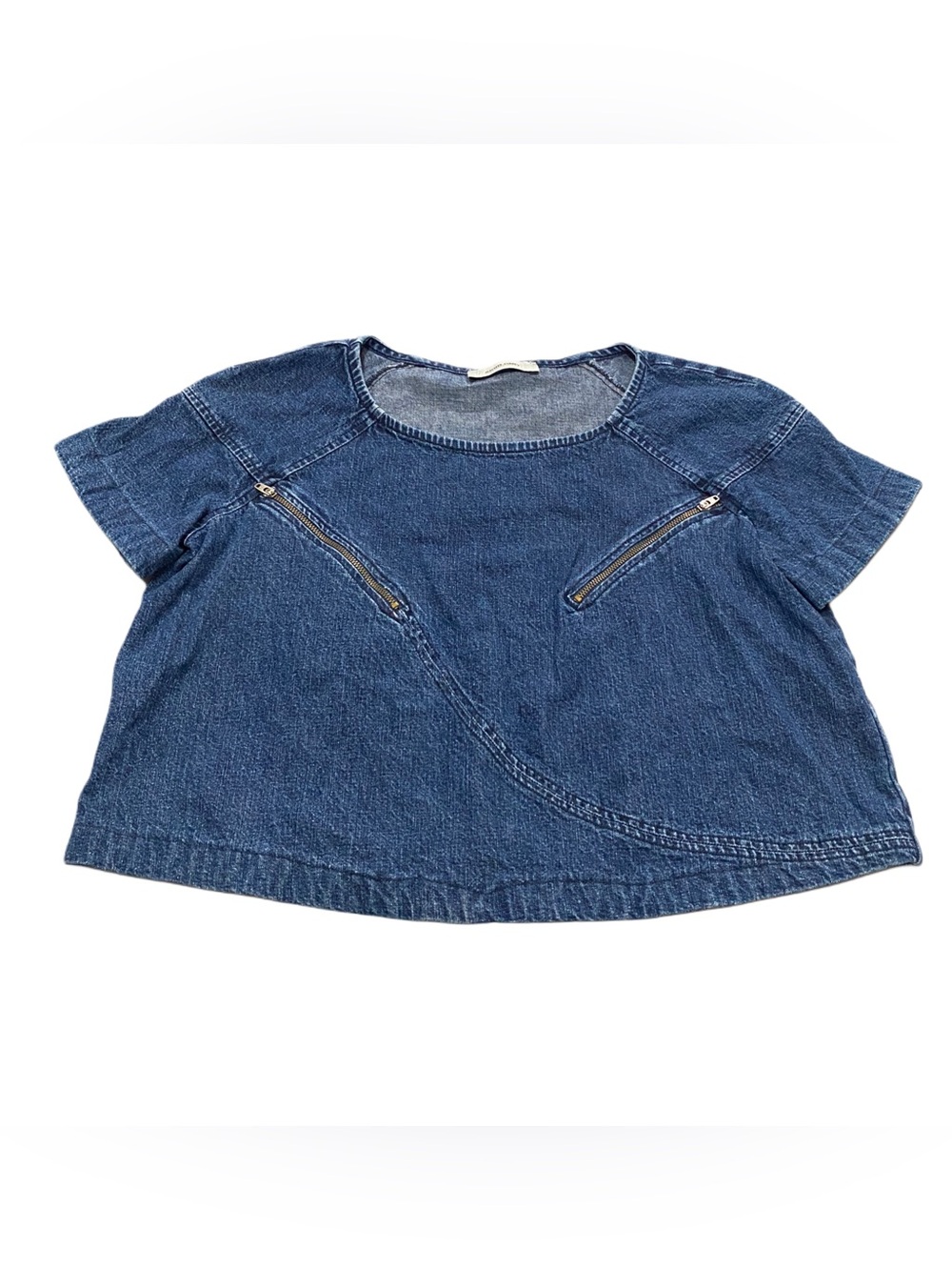 Rachel Comey Denim Crop Top with Zipper Pockets Size 6